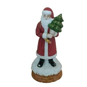 Santa Holding Christmas Tree Ceramic Figurine Midwest Importers Holiday Decor